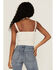 Image #4 - June & Hudson Women's Ivory Polka Dot Crop Bustier Top, Ivory, hi-res