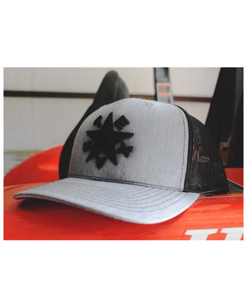 Image #1 - Oil Field Hats Men's Black Dezavala Flag Star Patch Mesh Ball Cap , Black, hi-res