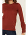 Moa Moa Women's Rust Brushed Thermal Bell Sleeve Top , Rust Copper, hi-res