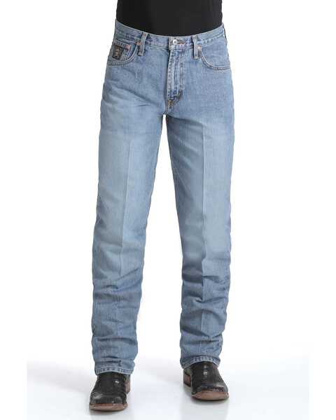 Cinch Men's Black Label Medium Wash Loose Tapered Rigid Denim Jeans, Blue, hi-res
