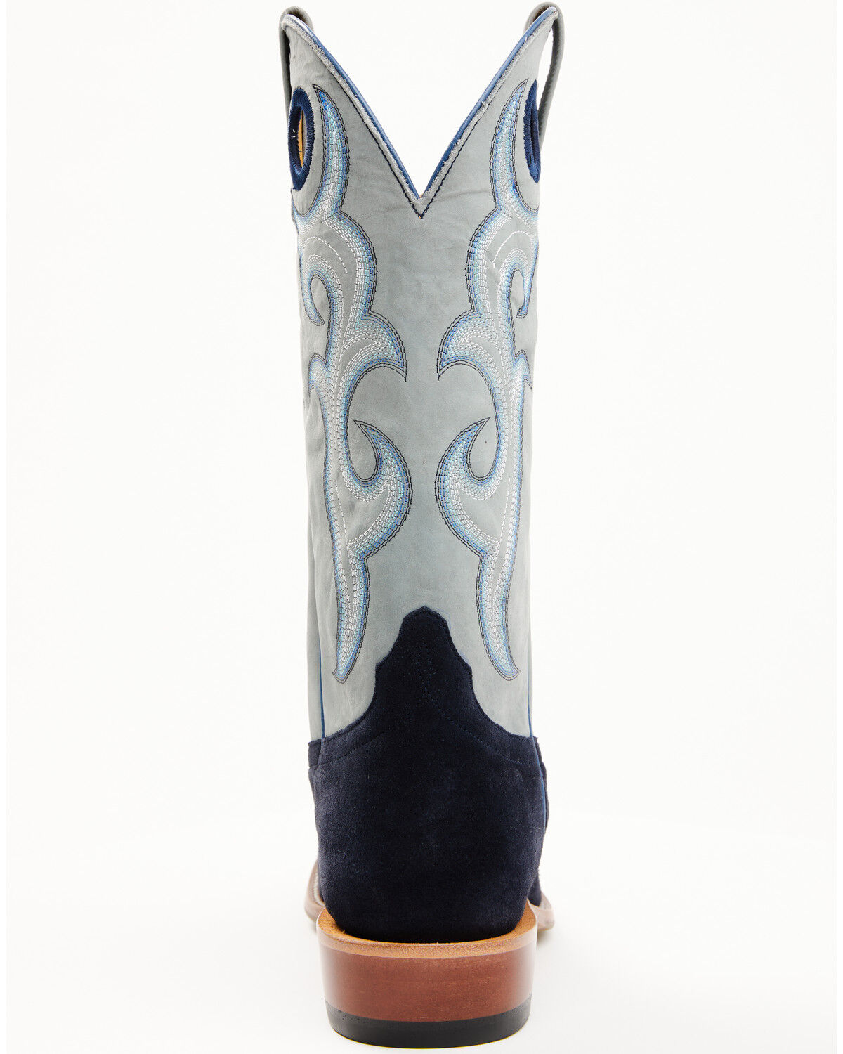 Image #5 - Horse Power Men's Marine Roughout Western Boots - Broad Square Toe, Navy, hi-res