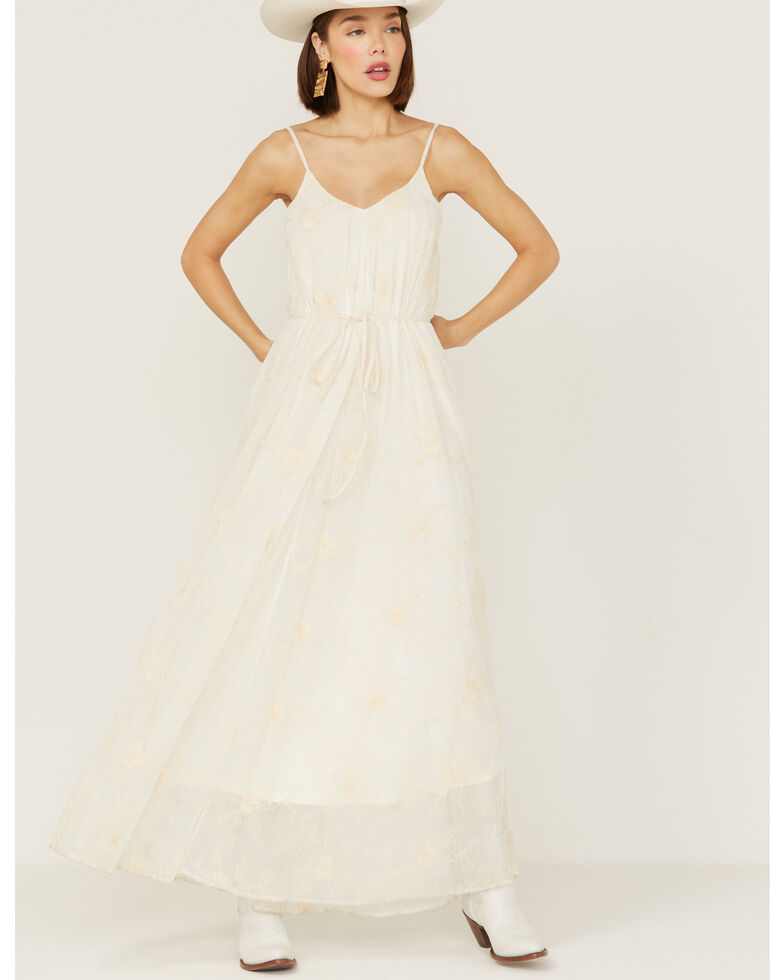 Wishlist Women's Off-White Sleeveless Lace Maxi Dress, Off White, hi-res
