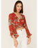 Smak Parlour Women's Floral Print Crop Top, Rust Copper, hi-res