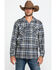 Image #1 - Pendleton Men's Gray Board Oxford Plaid Long Sleeve Western Shirt , Grey, hi-res