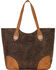 American West Women's Annie's Secret Collection Brown Large Zip Top Tote, Brown, hi-res