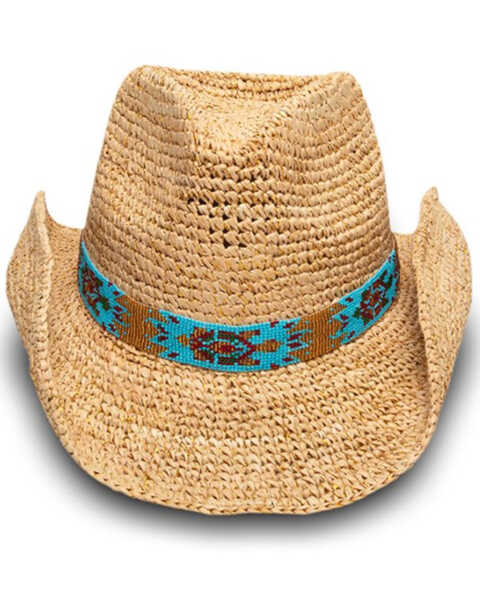 Image #2 - Nikki Beach Women's Mazatlan Straw Cowboy Hat , Natural, hi-res
