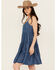 Image #2 - Wrangler Women's Denim Strappy Tiered Mini Dress, Blue, hi-res