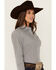Image #2 - Cinch Women's Printed Long Sleeve Button-Down Western Shirt, Cream, hi-res