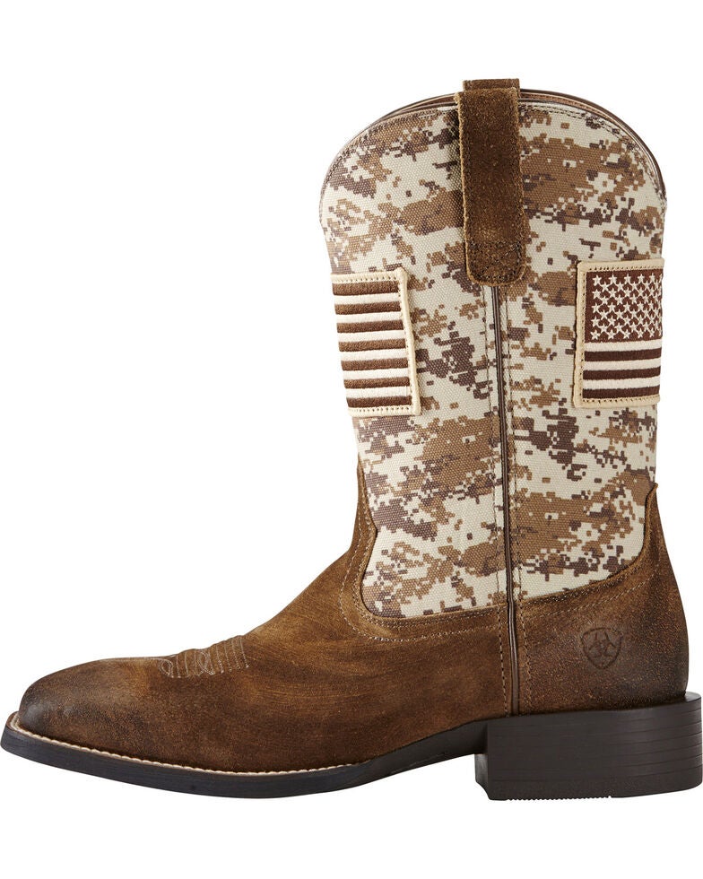 Ariat Men's Sport Patriot Western Boots Wide Square Toe Sheplers
