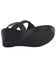 Image #6 - Milwaukee Leather Women's Buckle Strap Wedge Sandals, Black, hi-res
