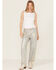 Image #1 - Levi's Premium Women's Optical Illusion 501 High Rise Ankle Straight Denim Jeans, Silver, hi-res