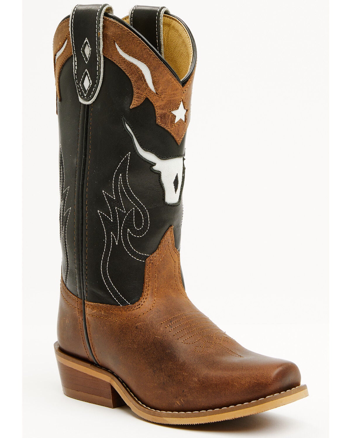 Cody James Boys' Little Show Time Western Boots - Square Toe, Black, hi-res