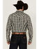 Image #4 - Cody James Men's Rey Plaid Print Long Sleeve Snap Western Shirt, Cream, hi-res