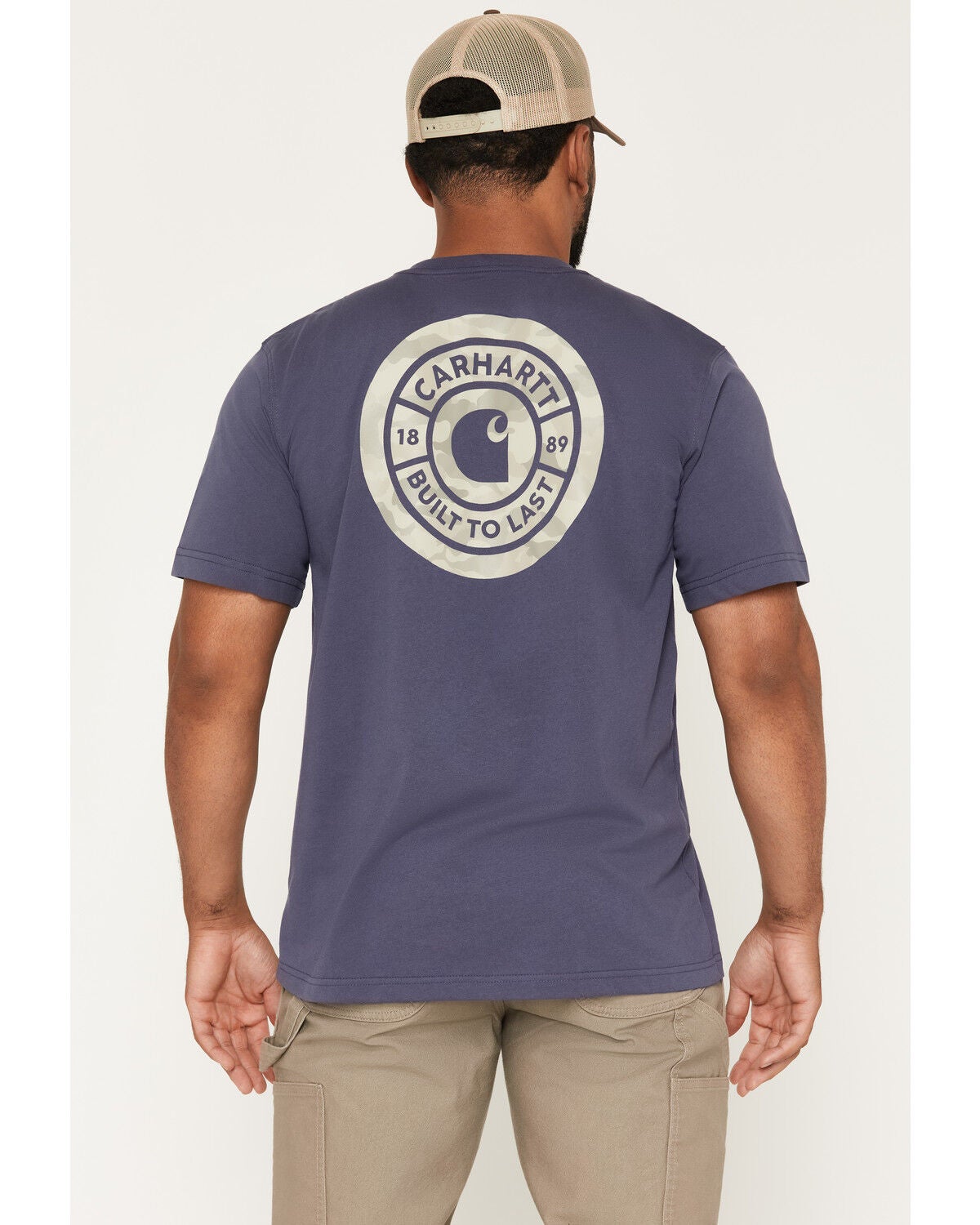 Carhartt Men's  Camo License Plate Short Sleeve Graphic Work T-Shirt, Navy, hi-res