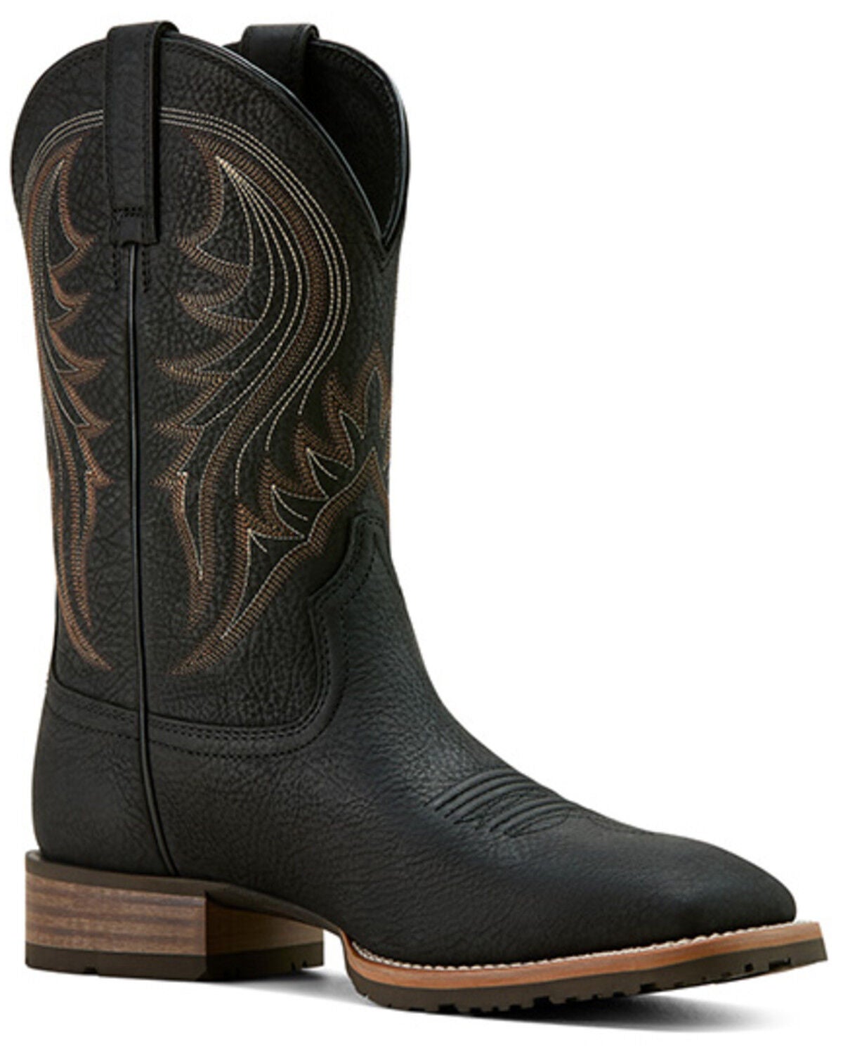 Ariat Men's Hybrid Rancher Western Boots - Broad Square Toe, Black, hi-res