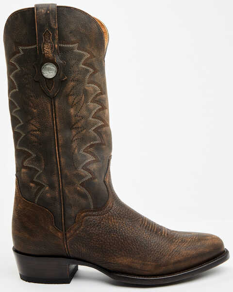 Image #2 - El Dorado Men's Bison Western Boots - Medium Toe , Chocolate, hi-res
