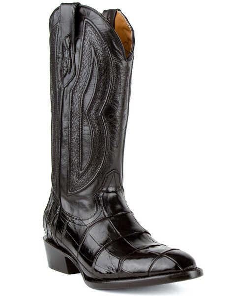 Ferrini Men's Stallion Alligator Belly Western Boots - Medium Toe, Black, hi-res