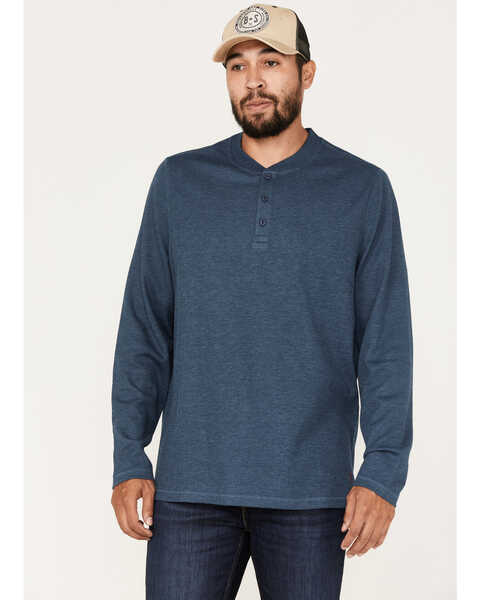 Brothers and Sons Men's Henley Thermal T-Shirt , Blue, hi-res