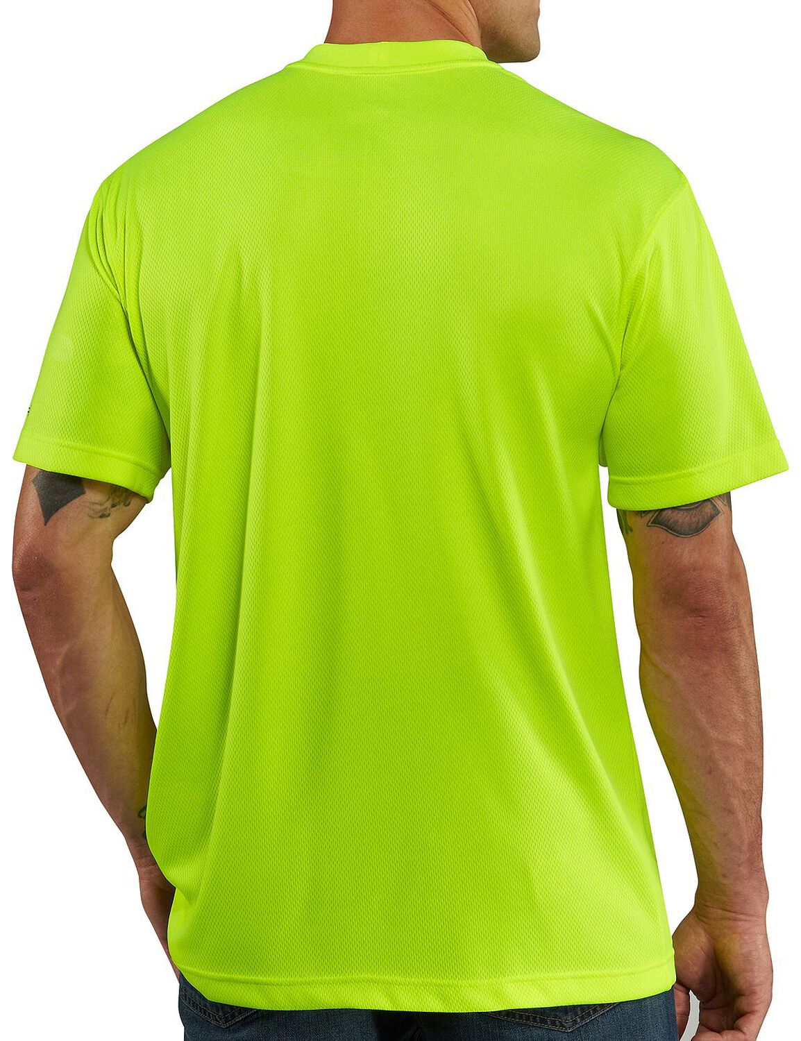 Image #3 - Carhartt Men's Solid Color-Enhanced Short Sleeve T-Shirt - Big & Tall, Lime, hi-res