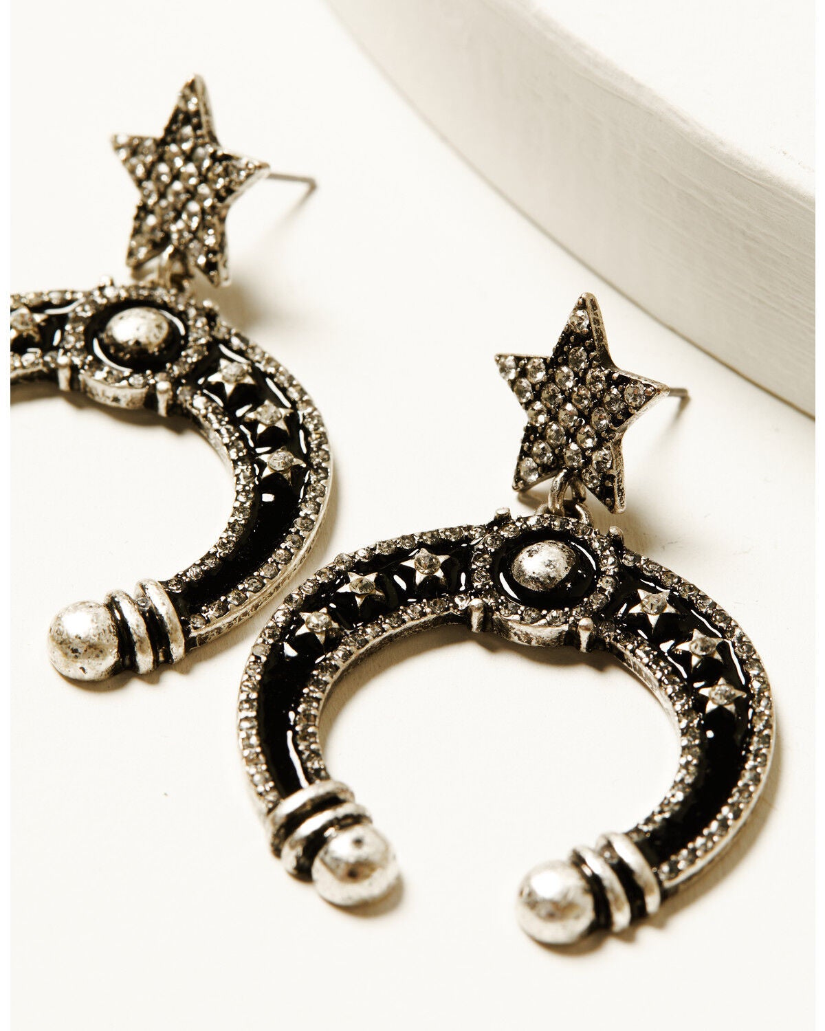 Image #2 - Idyllwind Women's Squash Blossom Antique Earrings, Black, hi-res