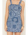 Image #5 - Cleo + Wolf Women's Medium Wash Bandana Print Sleeveless Denim Mini Dress, Medium Wash, hi-res