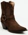 Image #1 - Idyllwind Women's Dust Rider Suede Western Booties - Snip Toe, Chocolate, hi-res