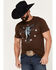 Image #1 - Cody James Men's Country and Proud Short Sleeve Graphic T-Shirt, Coffee, hi-res