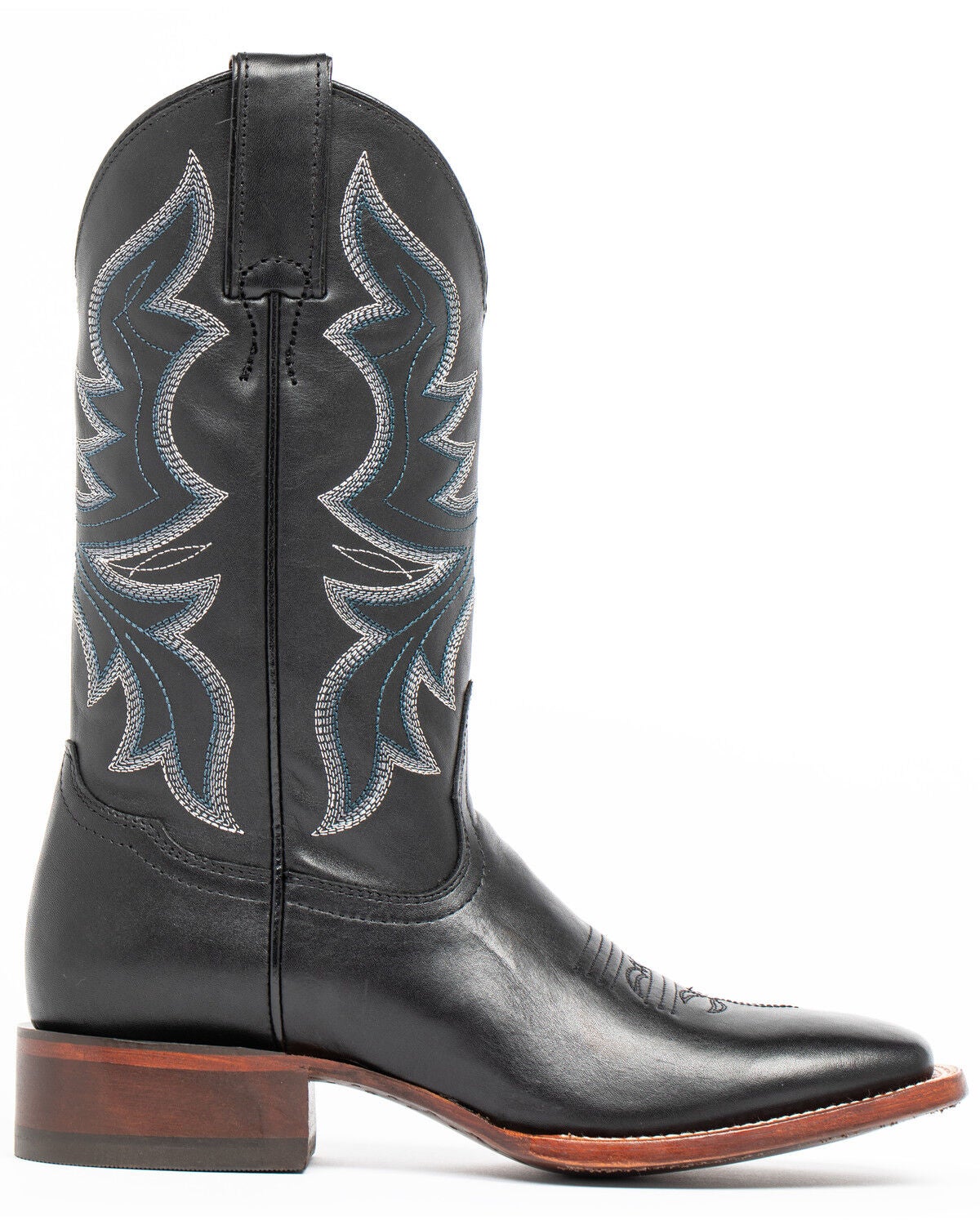 womens black square toe western boots
