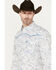 Image #2 - Cowboy Hardware Men's Mixed Paisley Print Long Sleeve Pearl Snap Western Shirt, White, hi-res