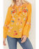 Image #3 - Johnny Was Women's Marissa Floral Embroidered Long Sleeve Pintuck Blouse , Gold, hi-res