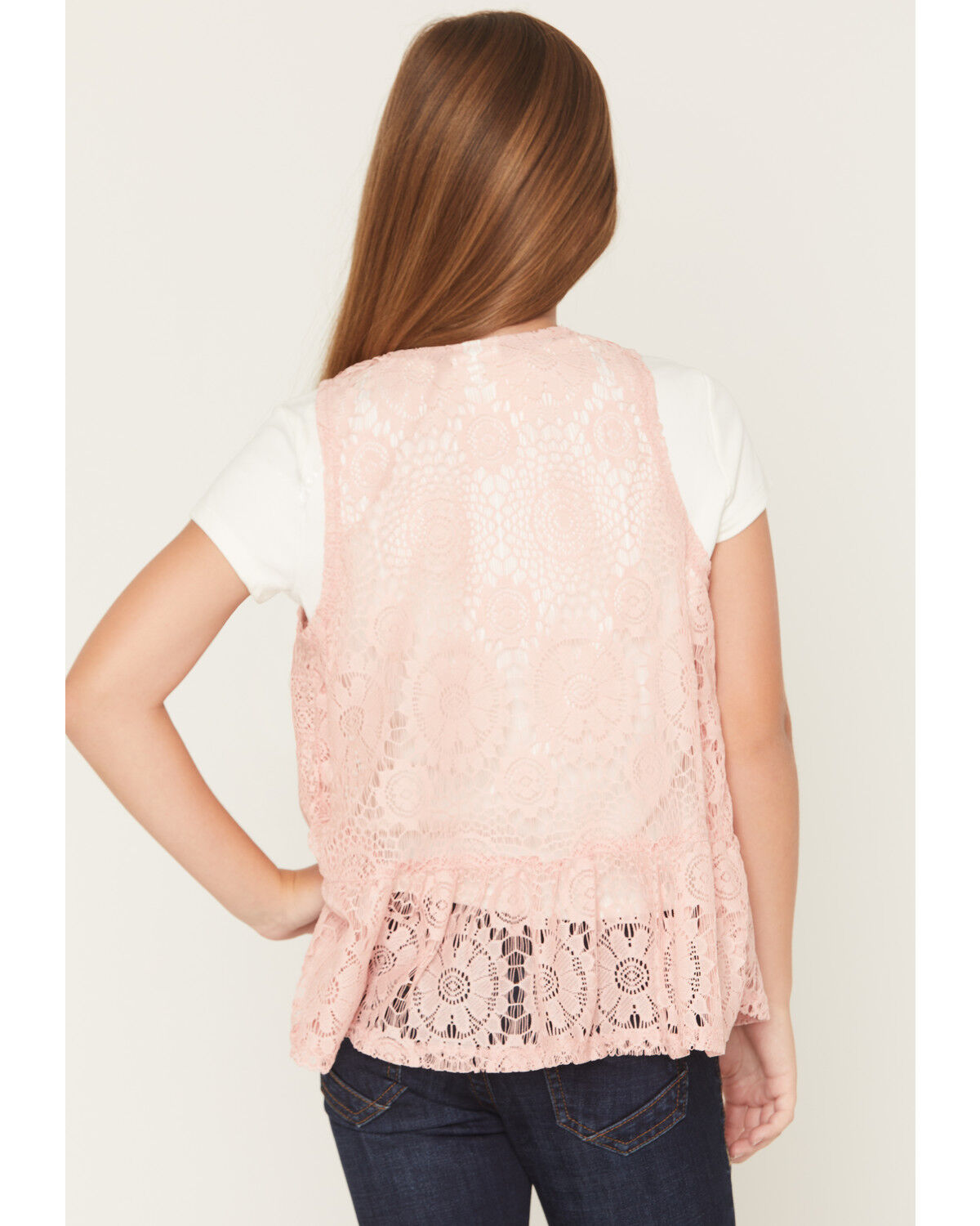 Image #4 - Self Esteem Girls' Howdy Cowboy Boot Embellished Short Sleeve Graphic Tee and Vest, Pink, hi-res