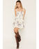 Image #3 - Cleo + Wolf Women's Floral Print Sleeveless Button-Down Pintuck Mini Dress, White, hi-res