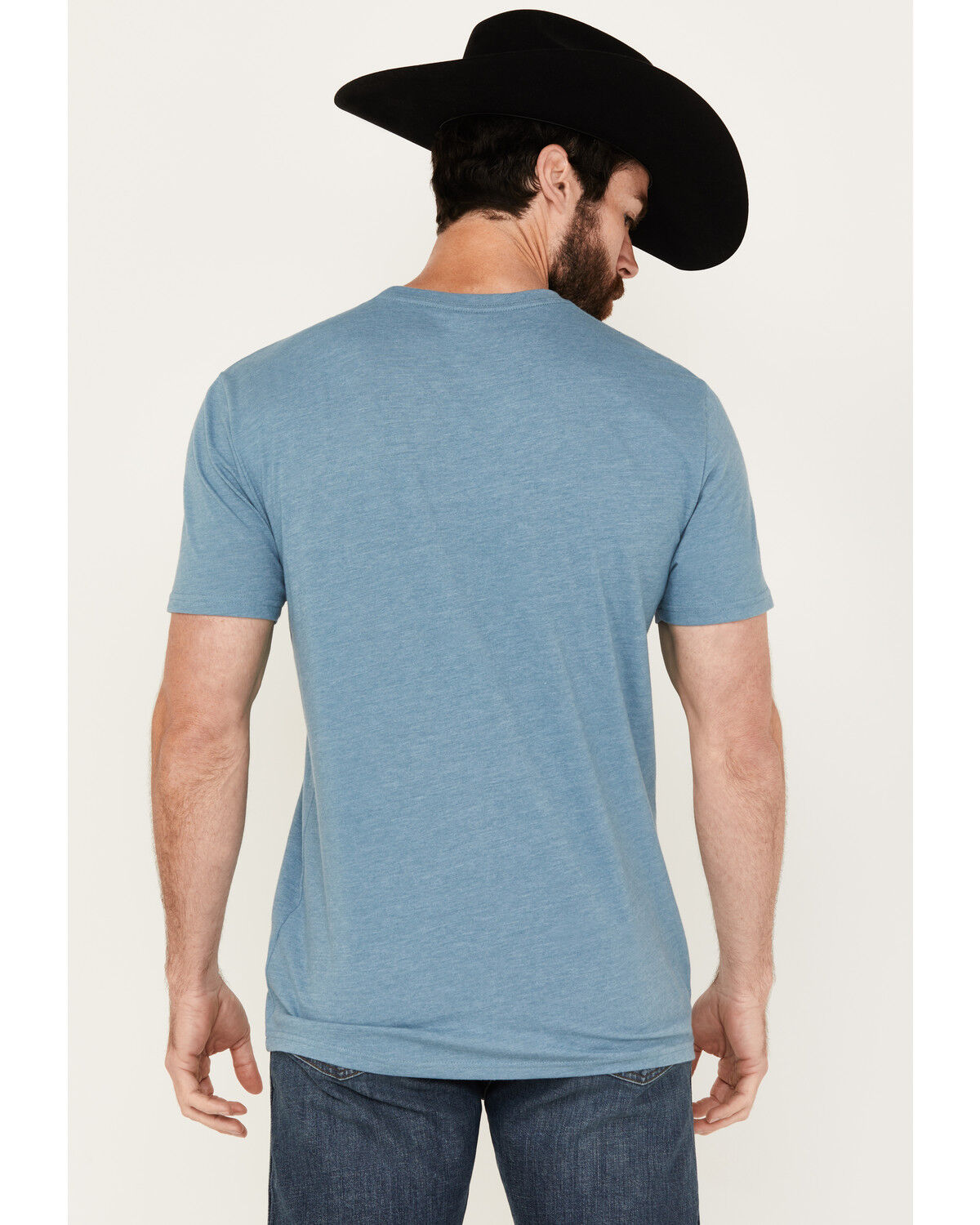 Image #4 - Wrangler Men's American Logo Short Sleeve Graphic T-Shirt, Heather Blue, hi-res