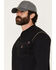 Image #2 - Forge Workwear Men's FR Lightweight Long Sleeve 1/4 Button-Down Henley Work Shirt, Black, hi-res
