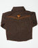 Image #3 - Cowboy Hardware Toddler Boys' Geo Print Long Sleeve Snap Stretch Western Shirt, Brown, hi-res