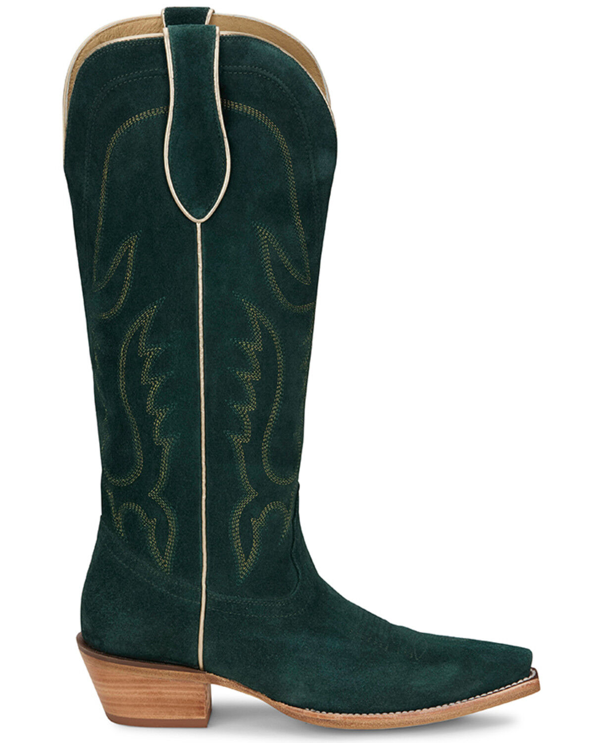 Image #2 - Tony Lama Women's Derby Liz Tall Western Boots - Snip Toe, Green, hi-res