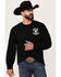 Image #2 - Cowboy Hardware Men's Outlaw Whiskey Long Sleeve Graphic T-Shirt, Black, hi-res