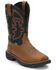Image #1 - Justin Men's Stampede Rush Western Work Boots - Composite Toe, Brown, hi-res