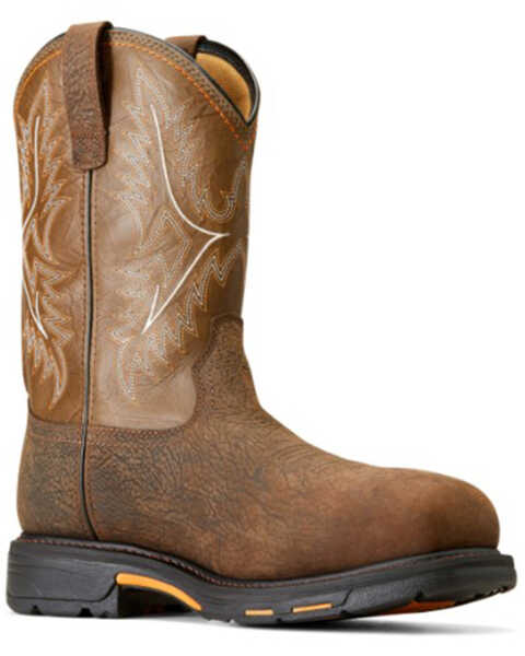 Ariat Men's Workhog Waterproof Work Boots - Composite Toe , Brown, hi-res