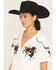 Image #2 - Wrangler X Lainey Wilson Women's Cowboy Short Sleeve Snap Camp Shirt, White, hi-res