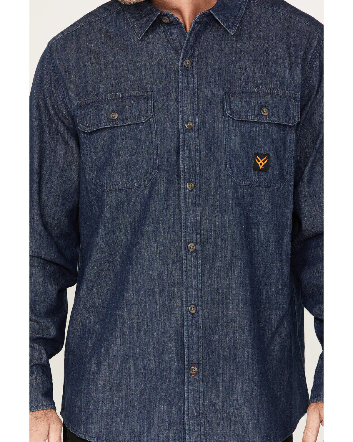 Image #3 - Hawx Men's Denim Work Shirt, Indigo, hi-res