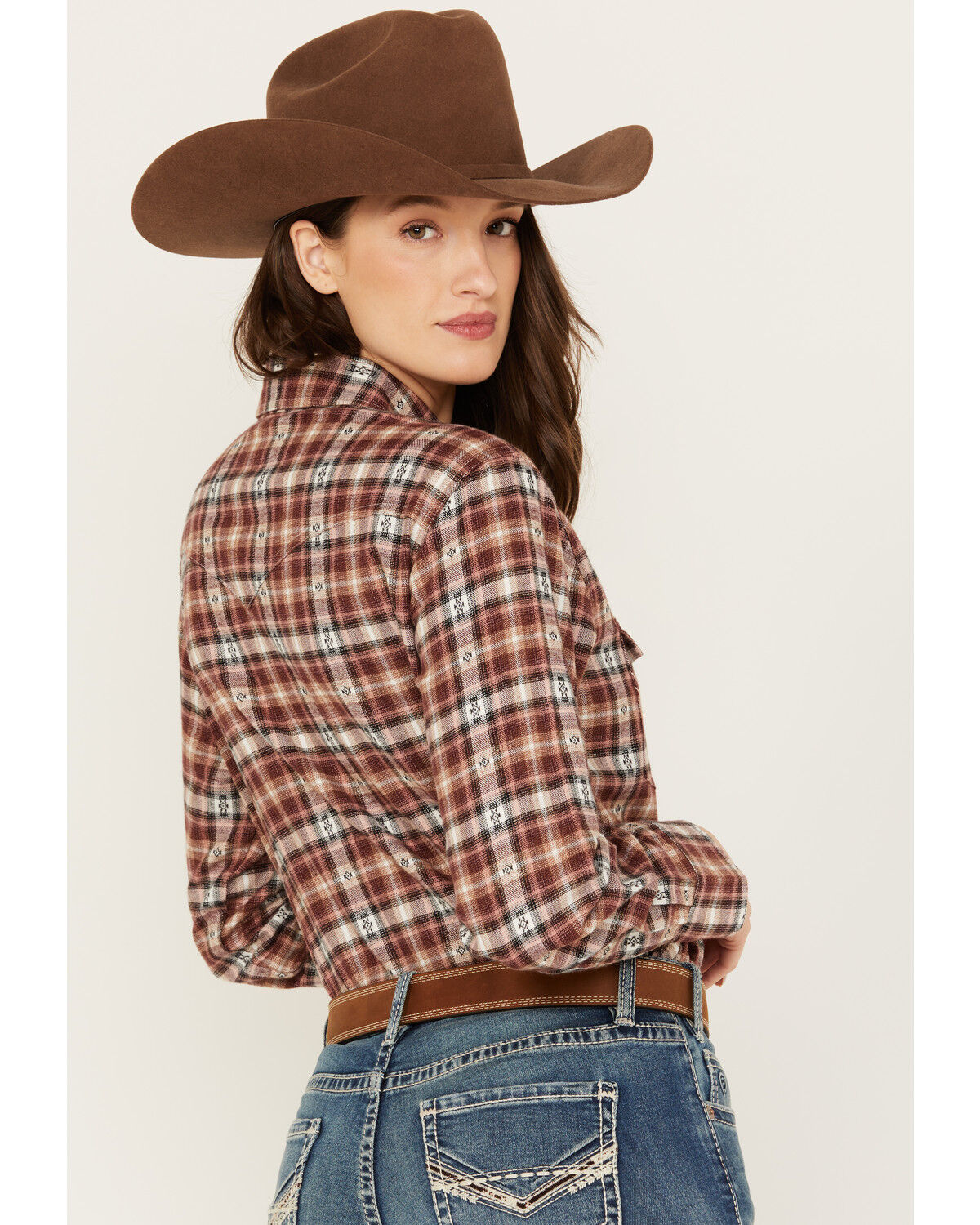 Image #4 - Wrangler Women's Plaid Print Flannel Boyfriend Long Sleeve Snap Western Shirt, Multi, hi-res