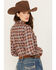 Image #4 - Wrangler Women's Plaid Print Flannel Boyfriend Long Sleeve Snap Western Shirt, Multi, hi-res