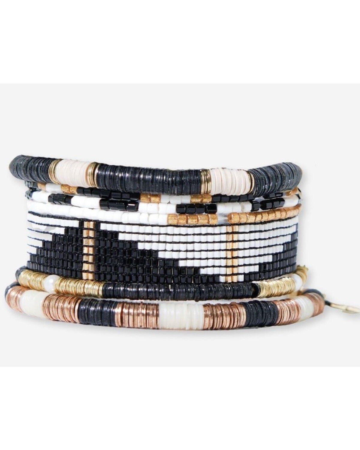 Image #1 - Ink + Alloy Women's Paint it Black Bracelet Stack - 7 Piece, Multi, hi-res