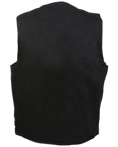 Image #2 - Milwaukee Leather Men's 4X Classic Snap Front Denim Biker Vest, Black, hi-res