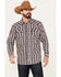 Image #1 - Moonshine Spirit Men's Paisley Print Long Sleeve Western Snap Shirt, Navy, hi-res