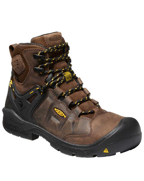 Image #1 - Keen Men's Dover Waterproof Work Boots - Composite Toe, Brown, hi-res