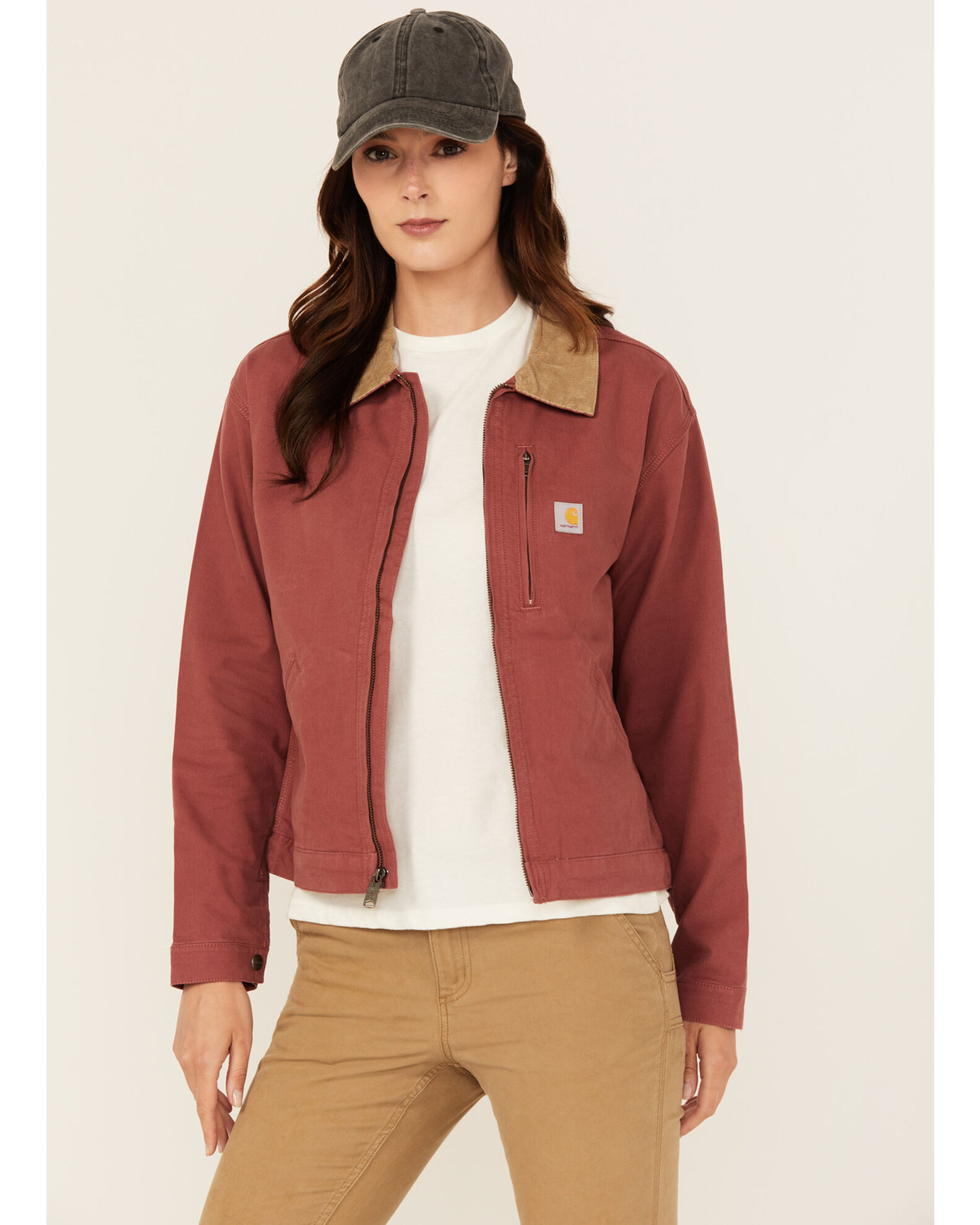 Red carhartt jacket women's shop