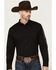 Image #2 - RANK 45® Men's American Legend Logo Performance Twill Long Sleeve Pearl Snap Western Shirt, Black, hi-res