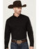 Image #2 - RANK 45® Men's American Legend Logo Performance Twill Long Sleeve Pearl Snap Western Shirt , Black, hi-res
